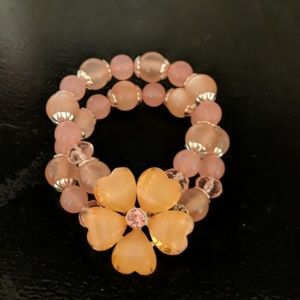 Pink flower bracelet